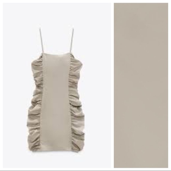 🌹NWT. Zara Draped Faux Leather Mini Dress Size XS. - Picture 3 of 8